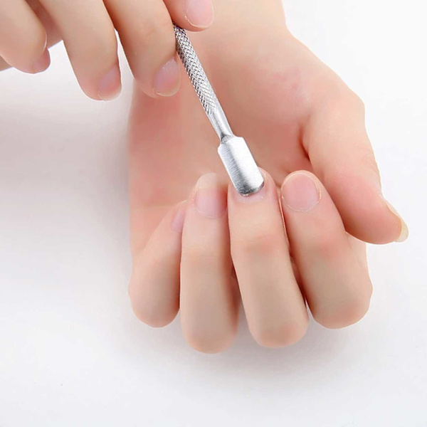 Cuticle Pusher 2-i-1 negleværktøj rustfrit stål sølv sølv