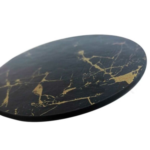 4-pakke glas baserer sort marmor guld pu sort