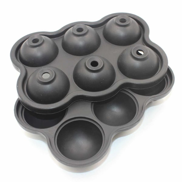 2-Pack 6 runde isbiter Silikon isform iskuler svart