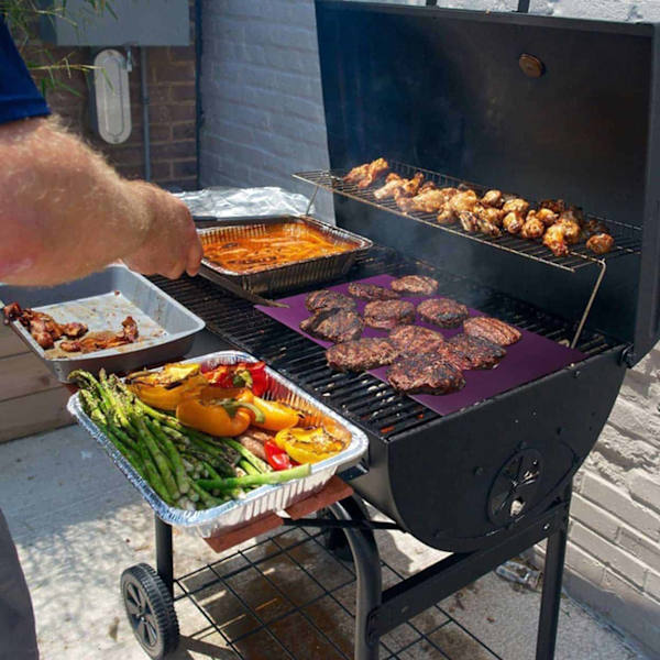 2-Pack Grillmatta Ugnsmatta Bakningsmatta - Non Stick 40x33cm svart