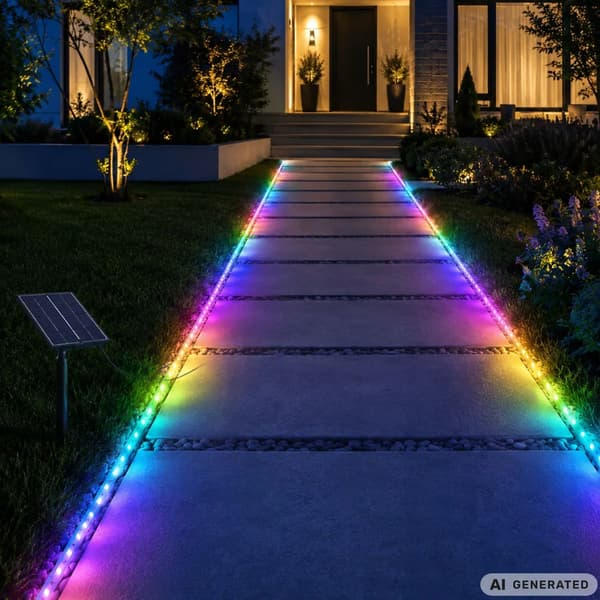 Solar LED Strip 5m IP65 Vedenpitävä kaukosäätimellä