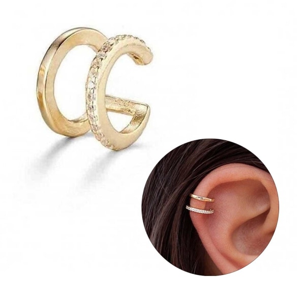 Fake Helix Piercing Öron Örhänge Ear Cuff utan Hål Guld guld