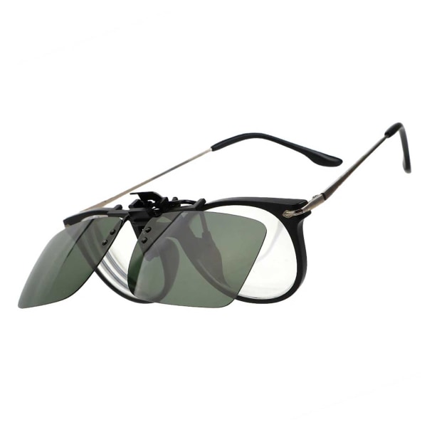 Clip-on solbriller brunt glas 35x55mm brun