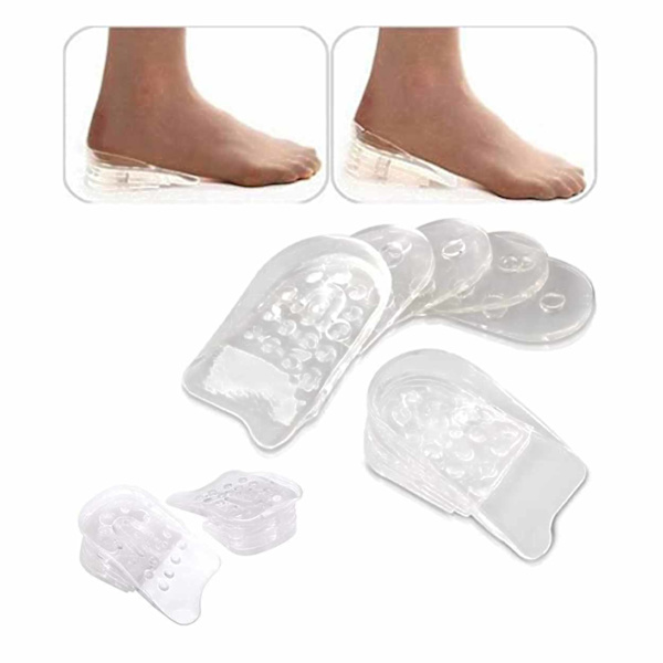 5-pack Hanki pidempään pohja-geelikenkälisäkkeet lisääntynyt pituus jopa 3 cm: iin saakka läpinäkyvä