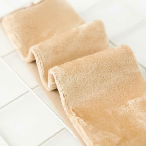 Varm foret sokker fløjl fleece beige M