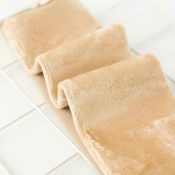 Varmfôrede sokker fløyelfleece beige M