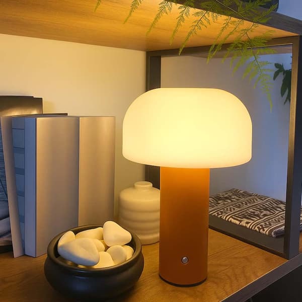 Retro Pöytälamppu Sieni | Langaton Lataus LED Lamppu Oranssi