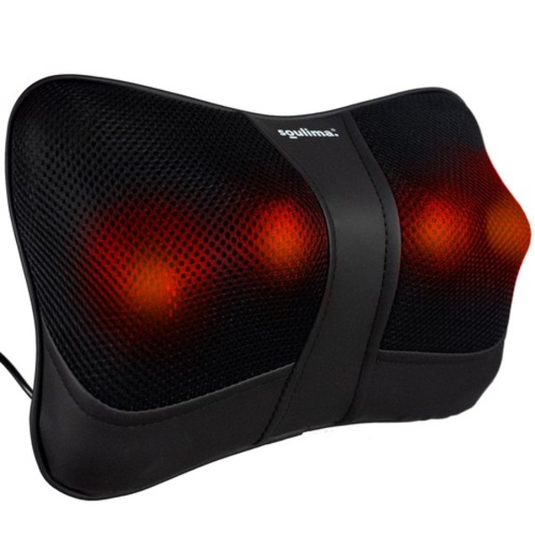Massagepude med Heat | Multifunktionel massage til nakke, ryg, skuldre sort