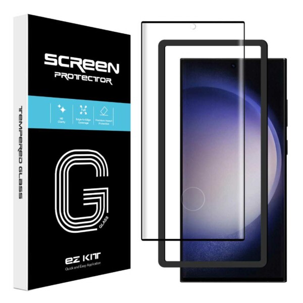 Galaxy S23 Ultra näytönsuoja karkaistu lasi asennussarjalla HD läpinäkyvä