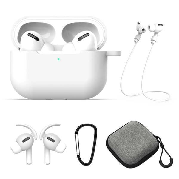 AirPods Pro Case Calczem Earhooks taske 5-i-1 hvid hvid