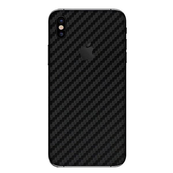 3-pakke iPhone X Carbon Fiber Hud Beskyttende plast tilbage gennemsigtig