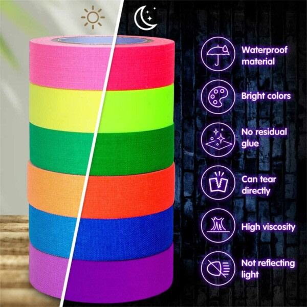 Självlysande UV Tejp Neon 5m Gul gul
