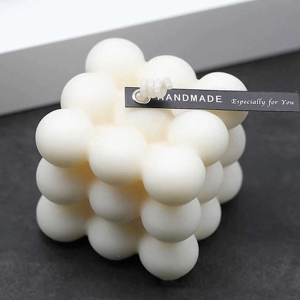 DIY Stearin Light Cub - Light Form 6cm hvid