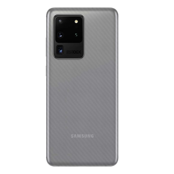 3-pack Galaxy S20 Ultra-hiilikuitu ihon tarra suojakalvo takaisin läpinäkyvä