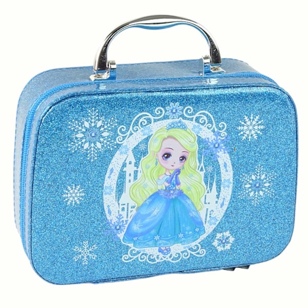 Barn Sminkset i Glitterfodral med Spegel blå