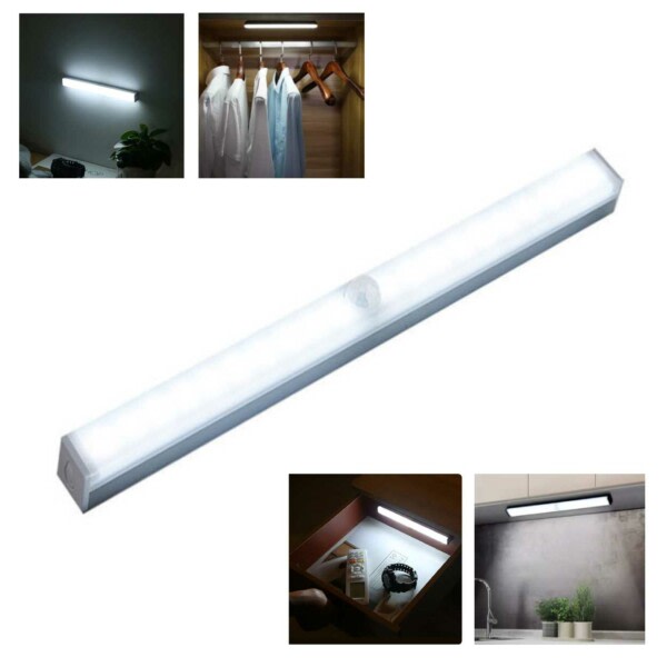 Trådløs LED -lampe med bevægelsessensor og magnetisk beslag hvid