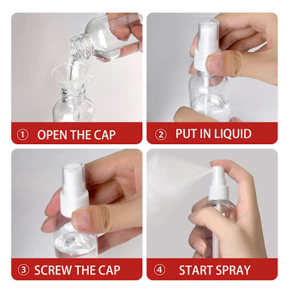 3st Refill Flaska Påfyllning Spray 80ml - Resekit - Parfymrefill transparent