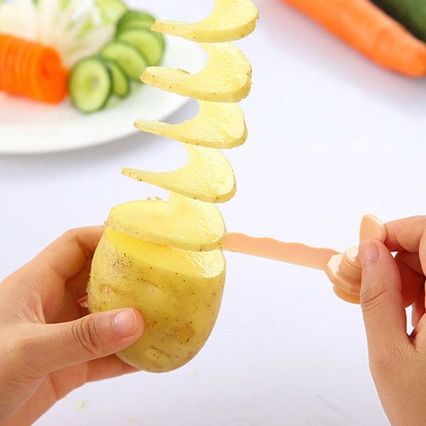 4x Tornado Potato - Potato Twister Potato Spiral virusperunoita varten valkoinen