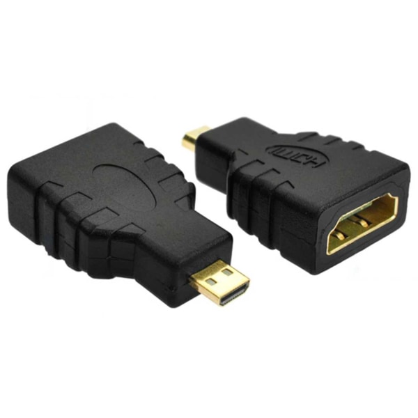 Guldpläterad Micro HDMI till HDMI Adapter 1080p 4K UHD 3D TV svart