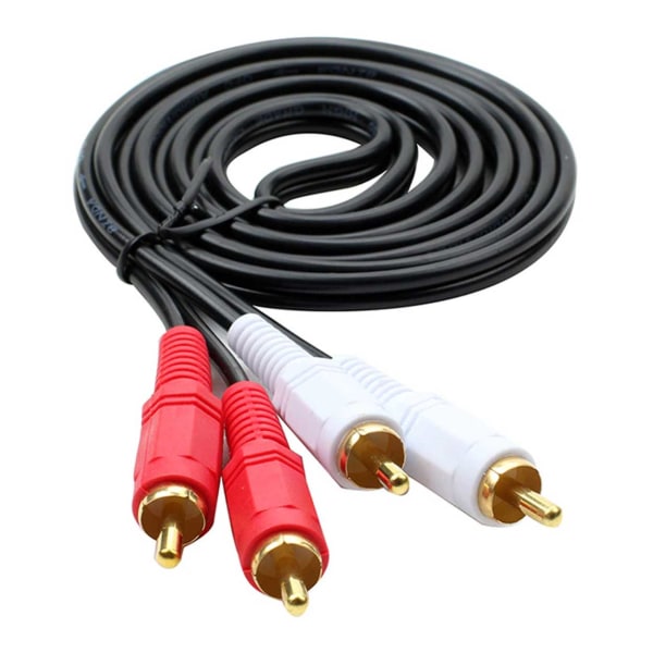 1,5 m 2x RCA -uros stereo -äänikaapeli musta