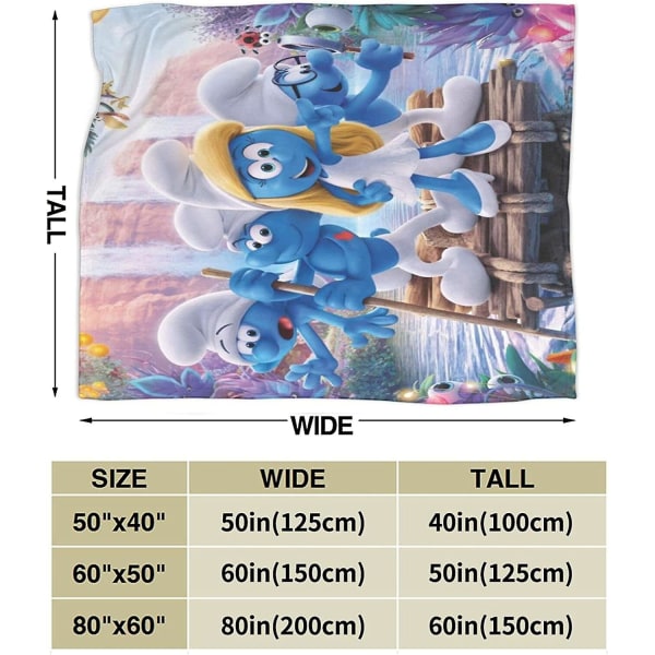 Smurfarna Super Soft Fluffy Snugly Solid Flanell Fleece Throws För Bäddsoffa Filtar -w179 60x50in 150x125cm