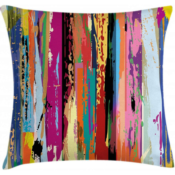 Abstrakt cover, mångfärgat expressionistiskt konstverk Vibrerande regnbågsdesign färgat mönster, 20" X 20", regnbågsfärg