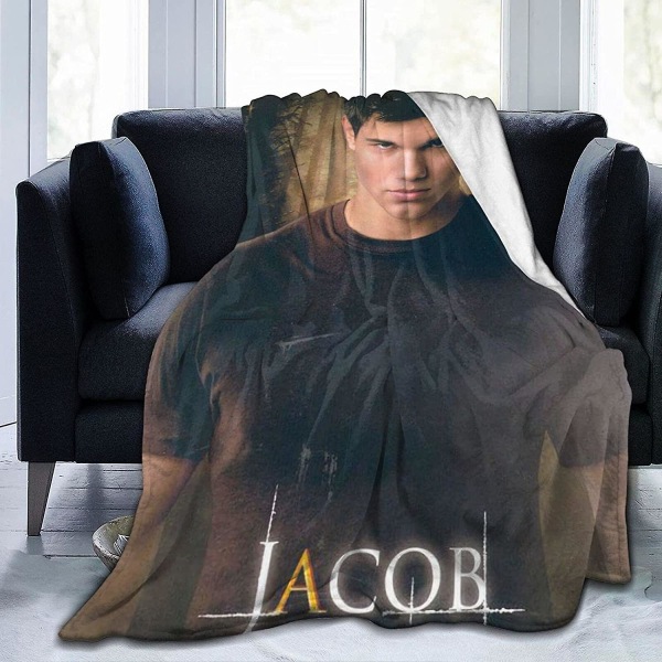 Taylor Lautner filt Jacob Black Ultramjuk flanellfilt 3d- print Fluffig plyschfilt Sängkläder Inredning Sängfilt För Vardagsrum Sovrum Sovsal D 60x50in 150x125cm