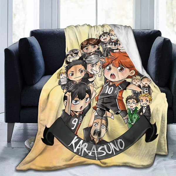 Flanell Haikyuu! Karasuno-fly High Throws Filt Soft Comfort Sängfilt Soff Travel ( Haikyuu 7) 80x60in 200x150cm