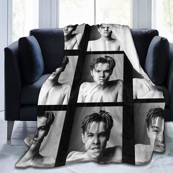 Supermjuk sofffilt Leonardo Dicaprio Micro Fleecefilt, lämplig för sofffiltar för vuxna och barn, sängfiltar Välmatchade sovrum A 50x40in 125x100cm