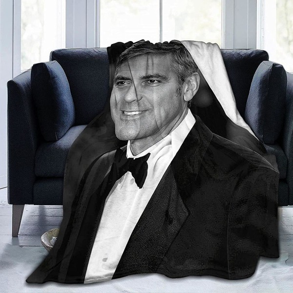 George Clooney filt Ultramjuk flanellfilt 3d- print Fluffig plyschfilt Sängdekoration Sängfilt för vardagsrumsrum Sovsalsinredning (3 storlekar 50x40in 125x100cm