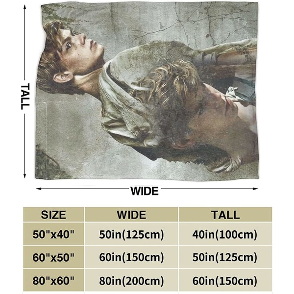 Thomas Brodie Sangster filt Ultramjuk flanellfilt 3d- print Fluffig plyschfilt Sängdekoration Sängfilt till vardagsrummet Sovrumsdekoration 60x50in 150x125cm