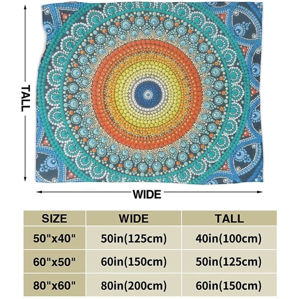 Moonlight Mandala Slängfiltar, All Season Lättvikt Mjuk Varm Micro Fleece Filt För Vardagsrum-o267 60x50in 150x125cm