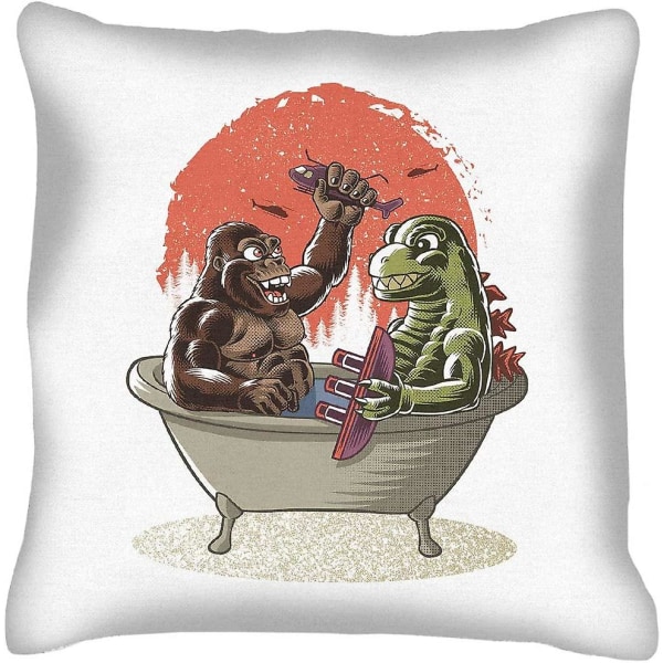 Godzilla King Kong Bath Time Cushion 18"x18"