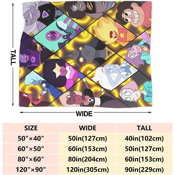Ste-ven Universe Flanellfilt Plyschkast Lätt, supermjuk mikrofiber för bäddsoffa soffa Varm och mysig för alla årstider-f221 80x60in 200x150cm