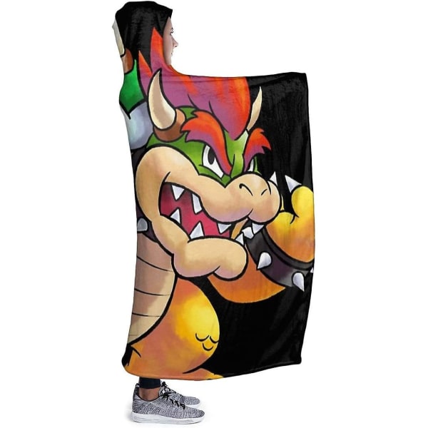 Hooded Blanket 3d Bowser (ssb4 Pose) - 'mario & Luigi Rpg' Style Super Soft Sherpa Fleece Filt -n367 60x50in 150x125cm