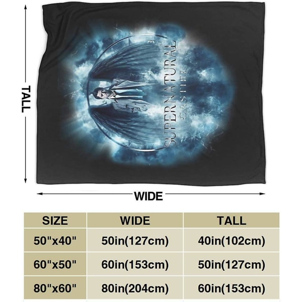 Filtar och slänger, Supernatural Castiel Storm Ultramjuk mikrofleecefilt -n303 80x60in 200x150cm