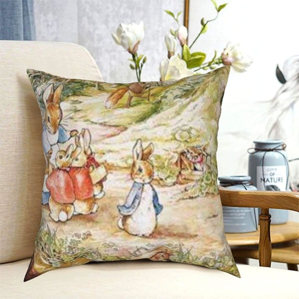 Mjuka och tåliga Peter Rabbit Four Seasons kuddar, bekväma, mjuka och hudvänliga kuddar, lämplig för bäddsoffa bilar-petter8-18x18inch