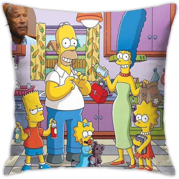 The Simpsons cover, bomull och linne Örngott Square House Cover 18"x18"