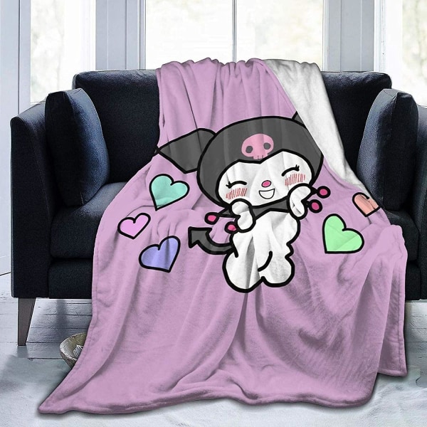 My Melody And Kuromi Soft Warm Throw Lätt mikrofleecefilt för hemsängsoffa-x117 50x40in 125x100cm