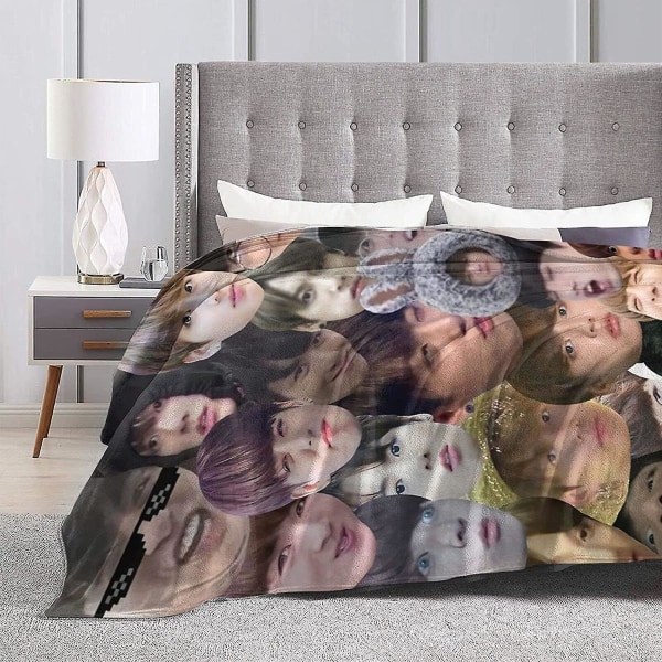 Jungkook Jeon Jung Kook Mjuk och skön varm fleecefilt för soffa,kontorssäng Bil Campsoffa Mysig Fluffig Plysch Sängfiltar Strandfiltar-d1 50x40in 125x100cm