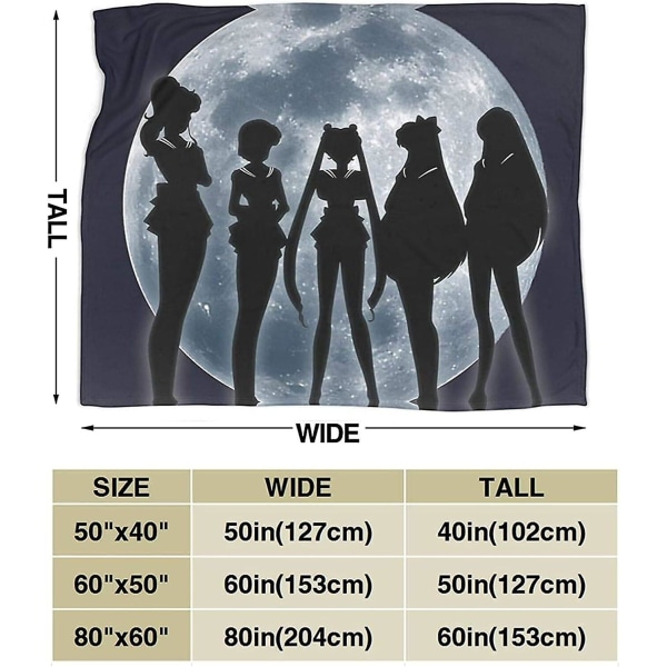 Sailor Moon Collection kastar filt Soffa Soffa Mjuk Varm Flanell För Resande Camping Hem Sängkläder Vardagsrum-n87 50x40in 125x100cm
