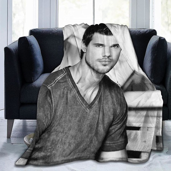 Taylor Lautner filt Jacob Black Ultramjuk flanellfilt 3d- print Fluffig plyschfilt Sängkläder Inredning Sängfilt För Vardagsrum Sovrum Sovsal D 60x50in 150x125cm