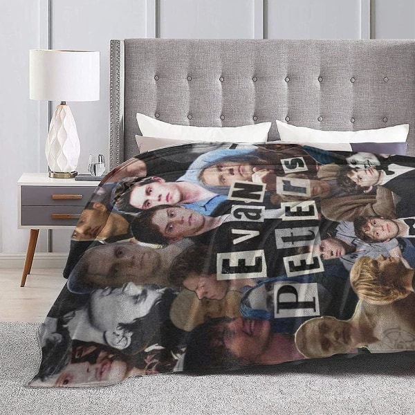 Evan Peters filt Ultramjuk flanellfilt 3d- print Fluffig plyschfilt Sängdekoration Sängfilt för vardagsrummets sovsal (3 storlekar) 60x50in 150x125cm