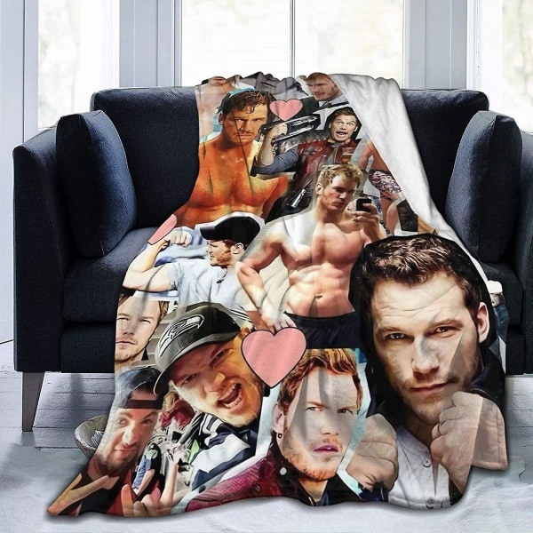 Filtar Chris Pratt Owen Grady Mjuk och Bekväm Varm Fleece Fluffig Plysch Sängfiltar Yogafiltar Strandfilt Picknickfiltar Till Bäddsoffa 60x50in 150x125cm