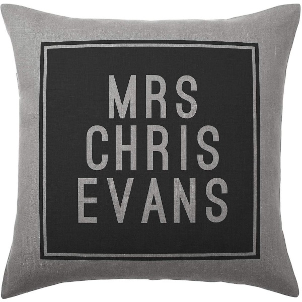 Mjuk och slitstark Chris Evans kudde - Silvergrå - 100 % polyester - Finns med eller utan fyllningsdyna - 40x40cm (cover och fyllningsdyna)-c