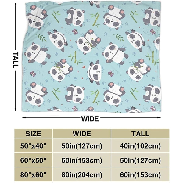 Panda Cute Cartoon Sängfilt Antistatisk Fuskpäls Sherpa Mysig Ultrasoft Micro Fleece Filt För Vardagsrum -n38 60x50in 150x125cm