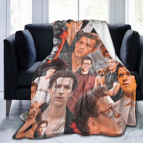 Tom Holland filt Ultramjuk flanellfilt 3d- print Fluffig plyschfilt Sängdekoration Sängfilt för vardagsrumsrum Sovsalsinredning (3 storlekar)-a 50x40in 125x100cm