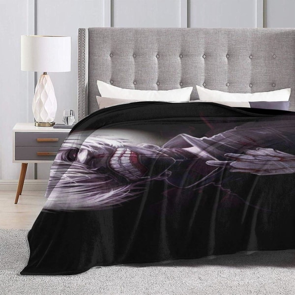 Ken Kaneki från Tokyo Ghoul Fleece Täcke, All Seasons Lätt Fuzzy Warm Super Mjuk plysch filt för säng, soffa och soffa, välmatchad Be 80x60in 200x150cm