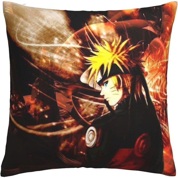 Mjuka och bekväma Naruto kuddfodral 45cm X 45cm Fyrkantiga kuddfodral för soffa sovrum med osynlig dragkedja 18x18 tum Dubbelsidig Printin
