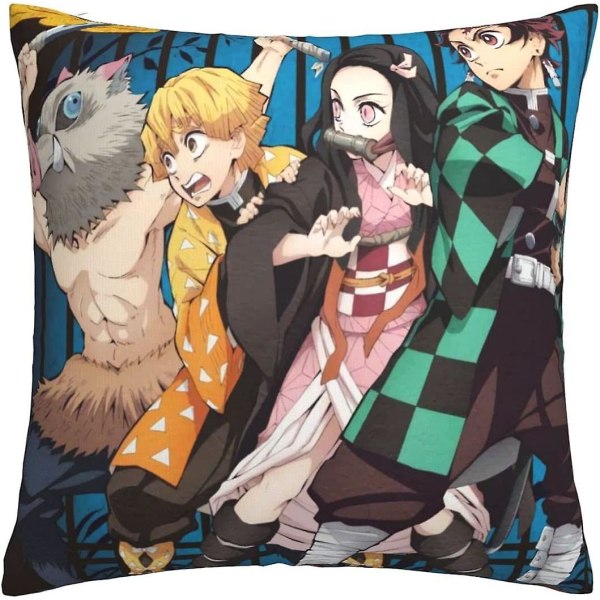 Mjuka kuddfodral Örngott,demon Slayer- Kimetsu No Yaiba Dekorativt stort fyrkantigt Tvättbart kuddfodral för soffa, sovrum, hem, bil